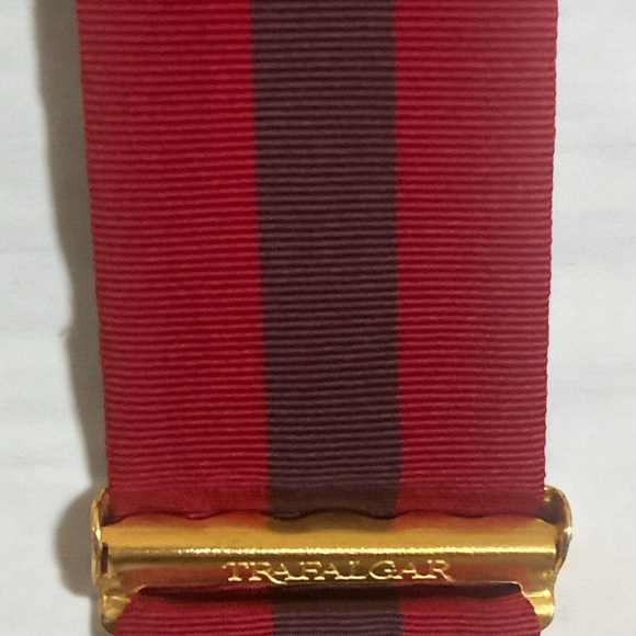 TRAFALGAR Suspenders Silk Maroon & Blue Center Stripe OS NEW - Picture 5 of 13